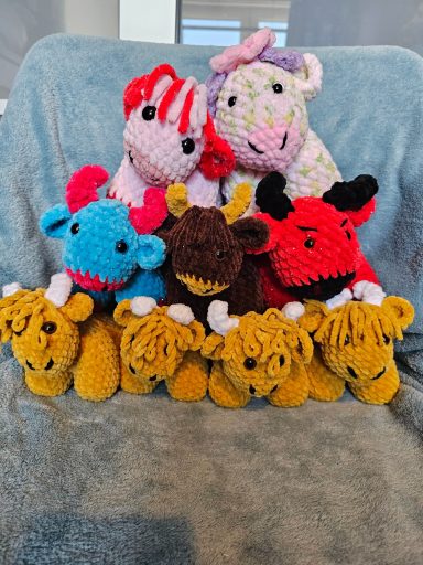 crochet cow herd